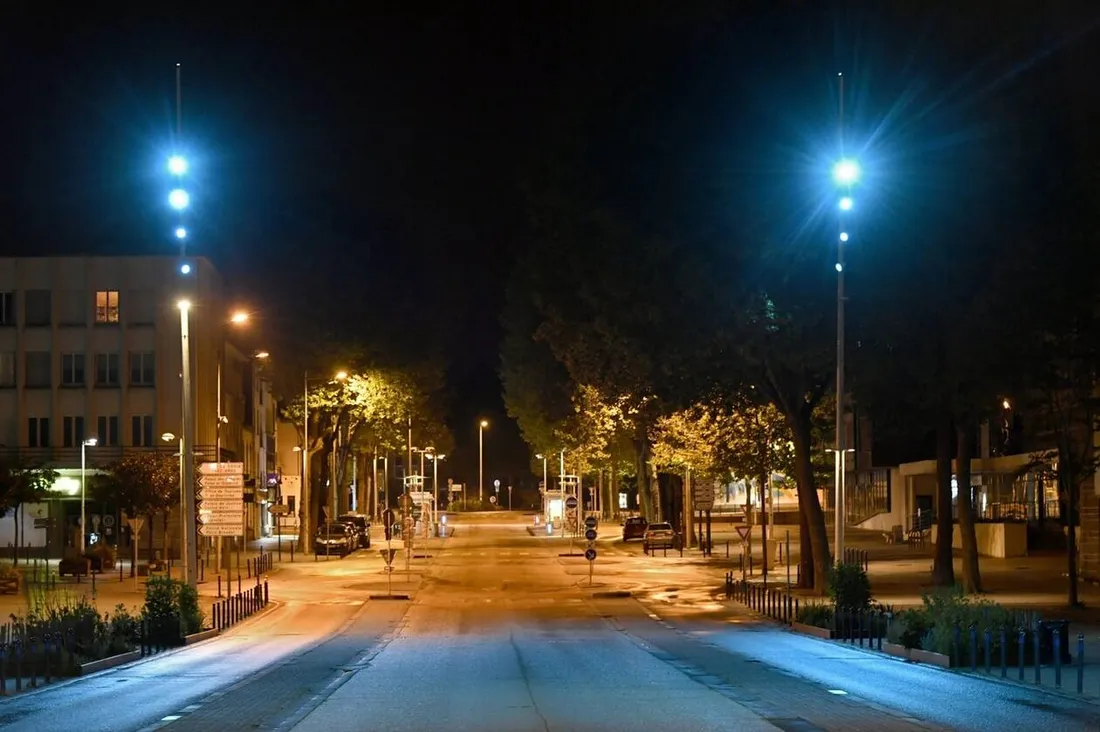 Le centre ville de Lorient la nuit